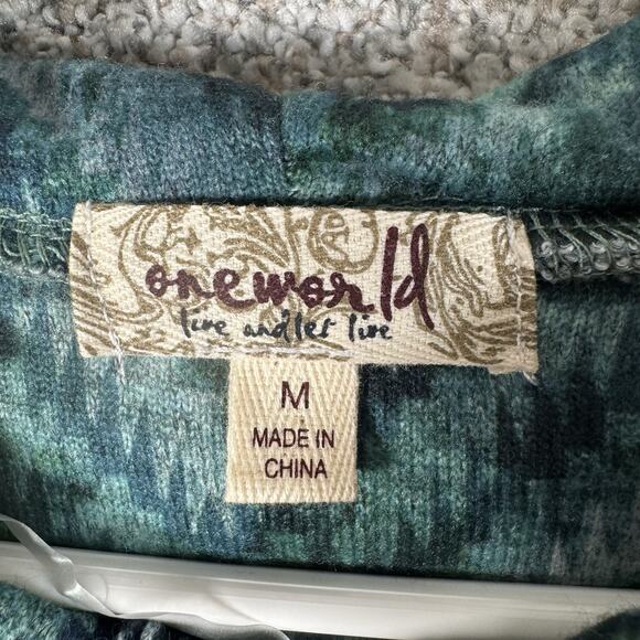 One World Live and Let Live Top M Hippie Chic Earthy Festival Artsy Boho Ombre - Picture 9 of 15